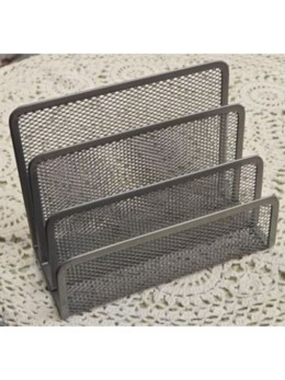 Silver mesh letter holder